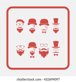 Retro gentleman icon set.