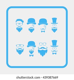 Retro gentleman icon set.