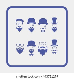 Retro gentleman icon set.