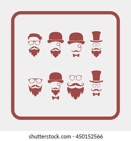 Retro gentleman icon set.