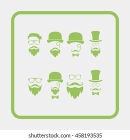 Retro gentleman icon set.