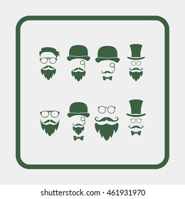 Retro gentleman icon set.