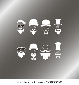 Retro gentleman icon set.