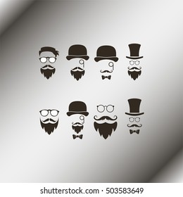 Retro gentleman icon set.