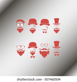 Retro gentleman icon set.