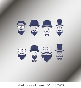 Retro gentleman icon set.