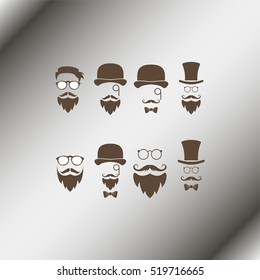 Retro gentleman icon set.