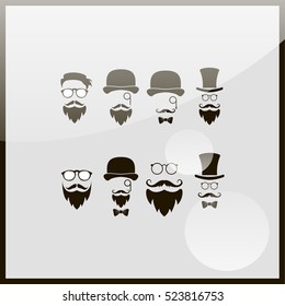 Retro gentleman icon set.