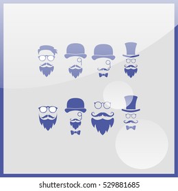 Retro gentleman icon set.