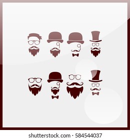 Retro gentleman icon set.