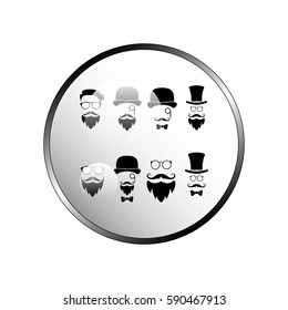 Retro gentleman icon set.