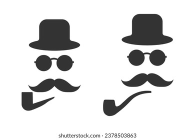 retro gentleman smocking icon. Classic retro style vector ilustration.