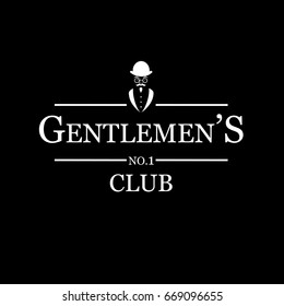 Retro Gentlemen's Club. Numer One. Vector Art.
