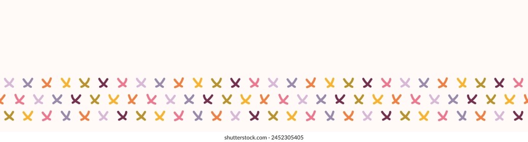 Retro geo vector border in elegant style. Luxury print textur for beautiful modern banner decor. Multicolor 70s abstract design. 