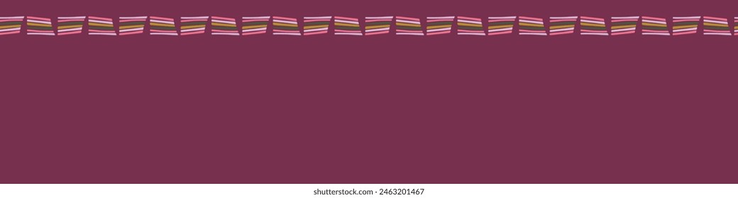 Retro geo vector border in elegant style. Luxury print textur for beautiful modern banner decor. Multicolor 70s abstract design. 