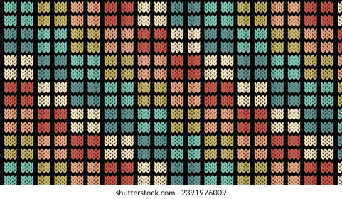 Retro geomatric knitted pattern, Festive Sweater Design. Seamless Knitted Pattern