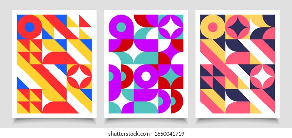 Conjunto de tapas de fondo abstracto geométrico moderno