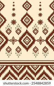 Retro Geometric Abstract ethnic pattern art. Traditional Ikat seamless pattern silk.  Native Navajo Background. Design for cloth wallpaper wrapping paper fabric Batik Sarong. Vector Illustration