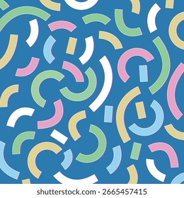 Retro Geometric Abstract Pattern with Pastel Shapes