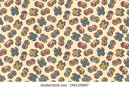 retro geometric abstract seamless pattern
