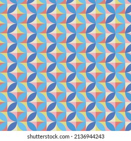 Retro geometric abstract seamless pattern. Best use in web design, business card, invitation, poster, textile print, home decor, scrapbook paper