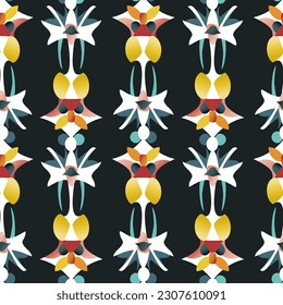 Retro geometric abstract seamless pattern in style 50-70s