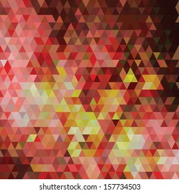Retro geometric background. Multicolored triangles. Bokeh effect.
