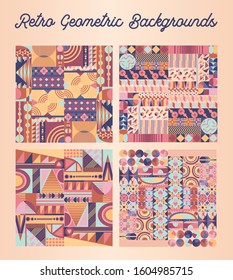 Retro geometric backgrounds for  creating artwork compositions and patterns.