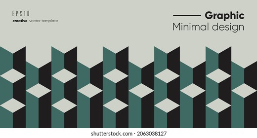 Retro geometric banner design. Swiss modernism. Vector illustration.
