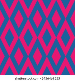 Retro geométrico azul y rojo diamante Formas patrón sin fisuras en los colores de la bandera americana. Para vacaciones americanas de fondo, textil y tela 