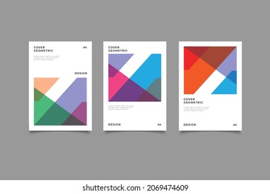 retro geometric business cover collection with color full  vector illustration eps 10