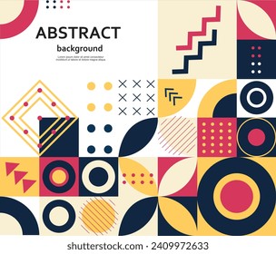 Retro Geometric Cover. Abstract Shape Composition. Colorful neo geometric poster. Modern abstract promotional flyer background vector