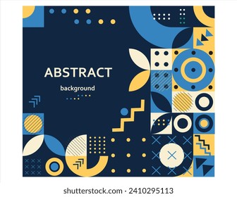 Retro Geometric Cover. Abstract Shape Composition. Colorful neo geometric poster. Modern abstract promotional flyer background vector