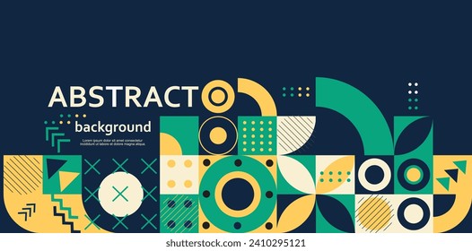 Retro Geometric Cover. Abstract Shape Composition. Colorful neo geometric poster. Modern abstract promotional flyer background vector