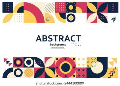 In: Retro Geometric Cover. Abstrakte Formzusammensetzung. Buntes neo-geometrisches Poster. Moderne abstrakte Werbeflyer Hintergrund Vektorgrafik