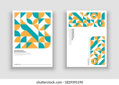 retro geometric cover background for print premium vector