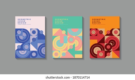 Retro geometric cover design collection
