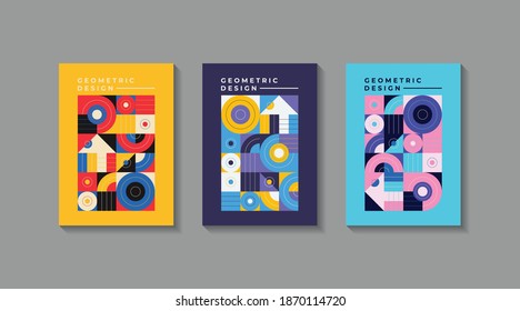 Retro geometric cover design collection