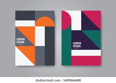 Retro Geometric Cover design, Simple minimalist Vector Template