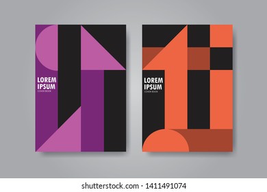 Retro Geometric Cover design, Simple minimalist Vector Template
