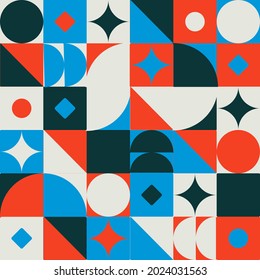 Retro Geometric Cover with swiss poster colors. Abstract Shape Composition for book covers, posters, pamphlets, magazines.