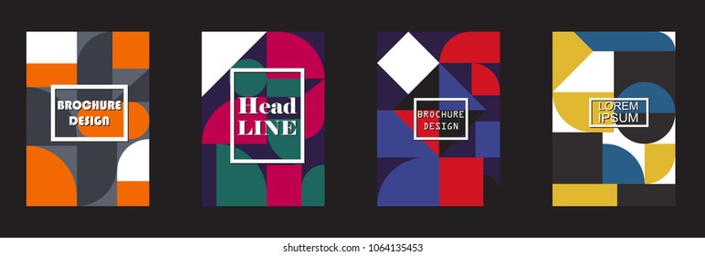 Retro geometric covers design. Eps10 vector.