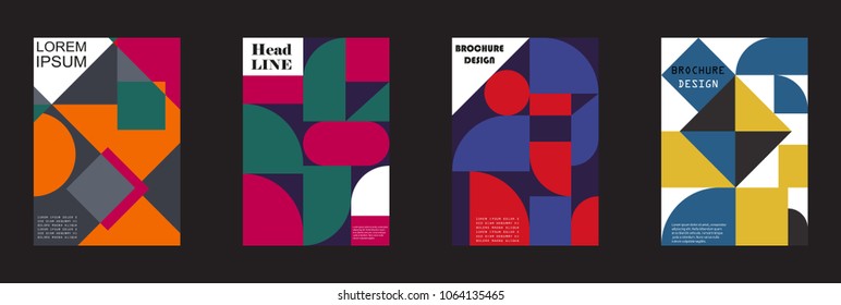 Retro geometric covers design. Eps10 vector.