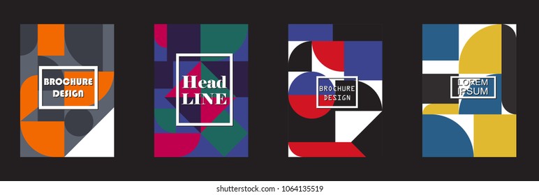 Retro geometric covers design. Eps10 vector.