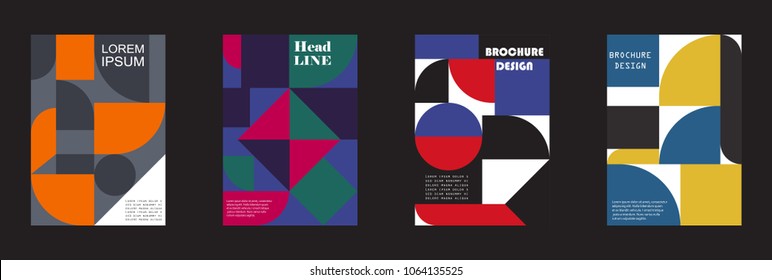 Retro geometric covers design. Eps10 vector.