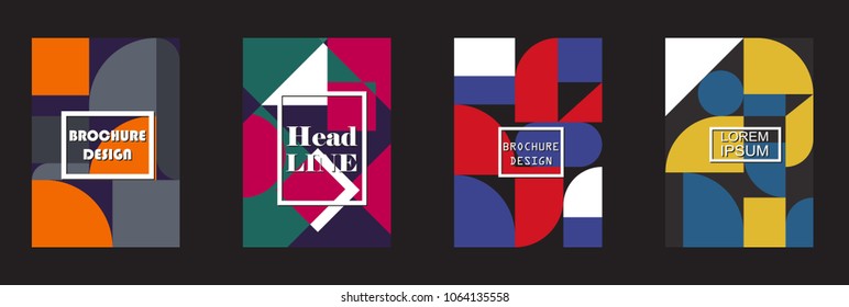 Retro geometric covers design. Eps10 vector.