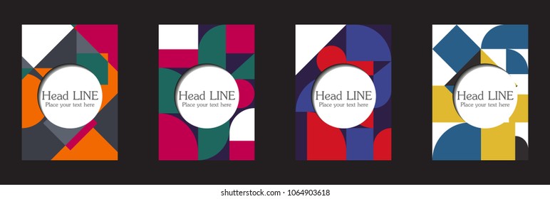 Retro geometric covers design. Eps10 vector