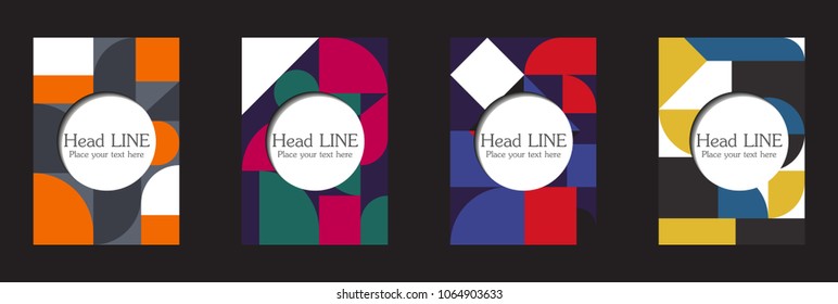 Retro geometric covers design. Eps10 vector