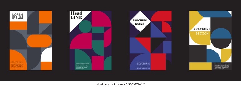 Retro geometric covers design. Eps10 vector