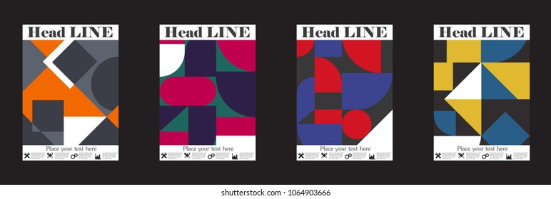 Retro geometric covers design. Eps10 vector